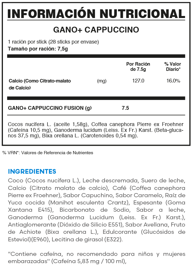 GANO+ CAPPUCCINO FuXion - Café con Ganoderma y Micronutrientes