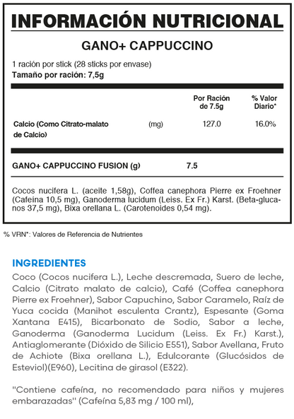 GANO+ CAPPUCCINO FuXion - Café con Ganoderma y Micronutrientes