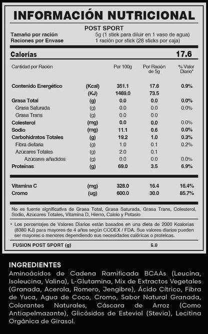 POST SPORT FuXion - Bebida para Recuperación Muscular