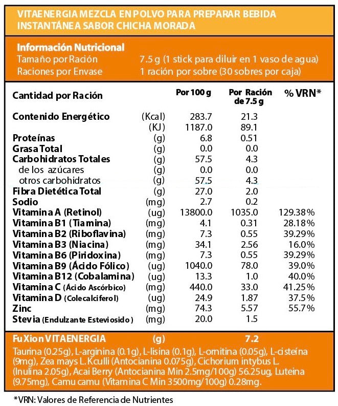 VITAENERGÍA FuXion - Bebida energética natural